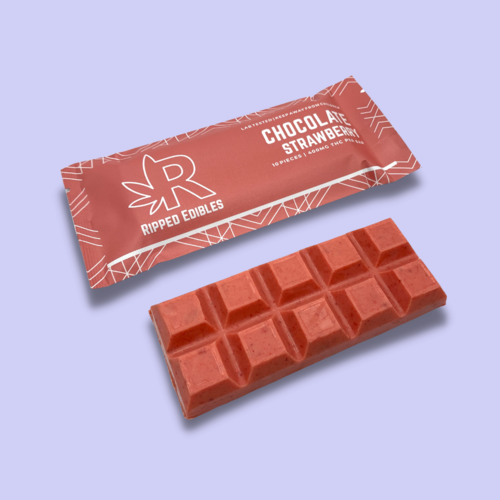 Ripped Edibles Strawberry White Chocolate Bar - 400mg THC Ripped Edibles Strawberry White Chocolate Bar - 400mg THC