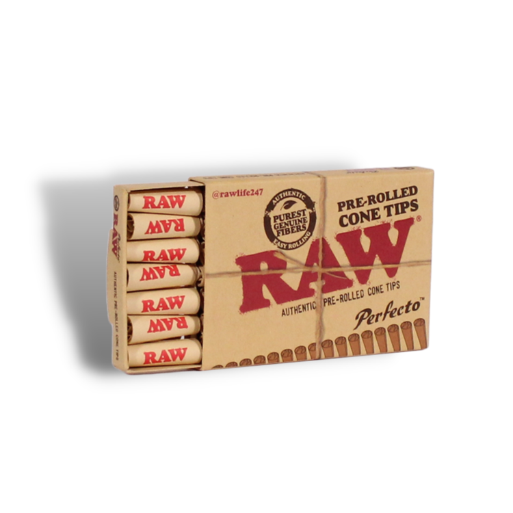RAW RAW - Pre-Rolled Unbleached Cone Tips (Pack of 21 Pre-Rolled Cone Tips)