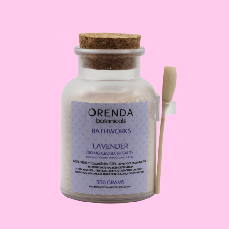 Orenda Botanicals Bath Works Orenda Botanicals Bath Works - Lavender Bath Salts 300g - 200mg CBD