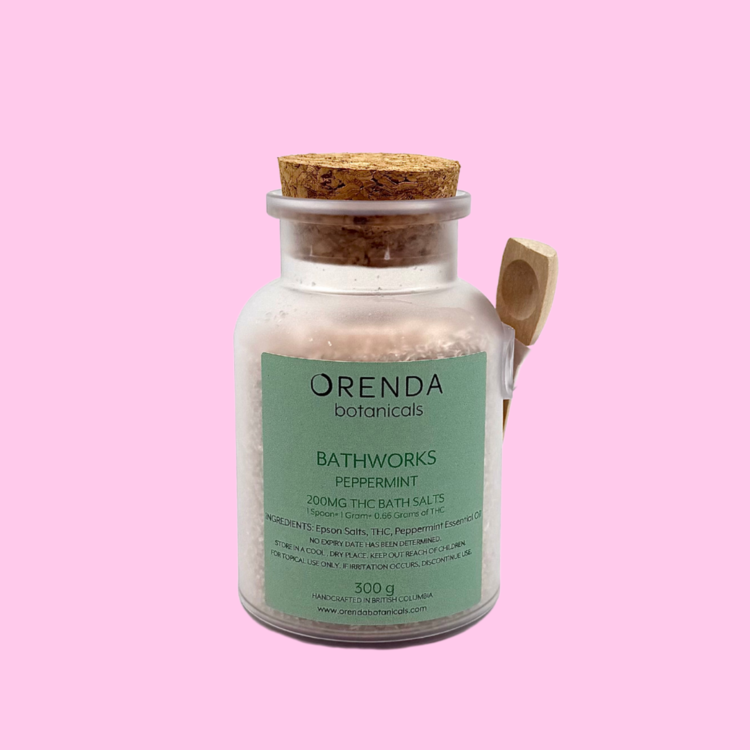 Orenda Botanicals Bath Works Orenda Botanicals Bath Works - Peppermint Bath Salts 300g - 200mg THC