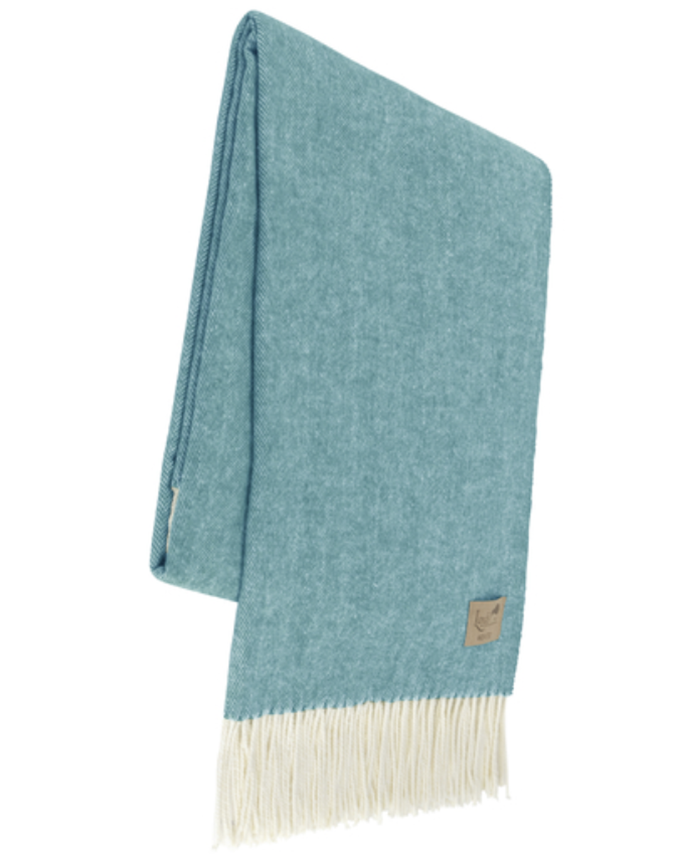 Lands Downunder Teal Herringbone Throw Highcroft Fine Linens & Home