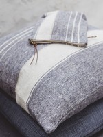 Navy Linen Pillow Cover by Libeco Linen. Includes 8-9 monogram