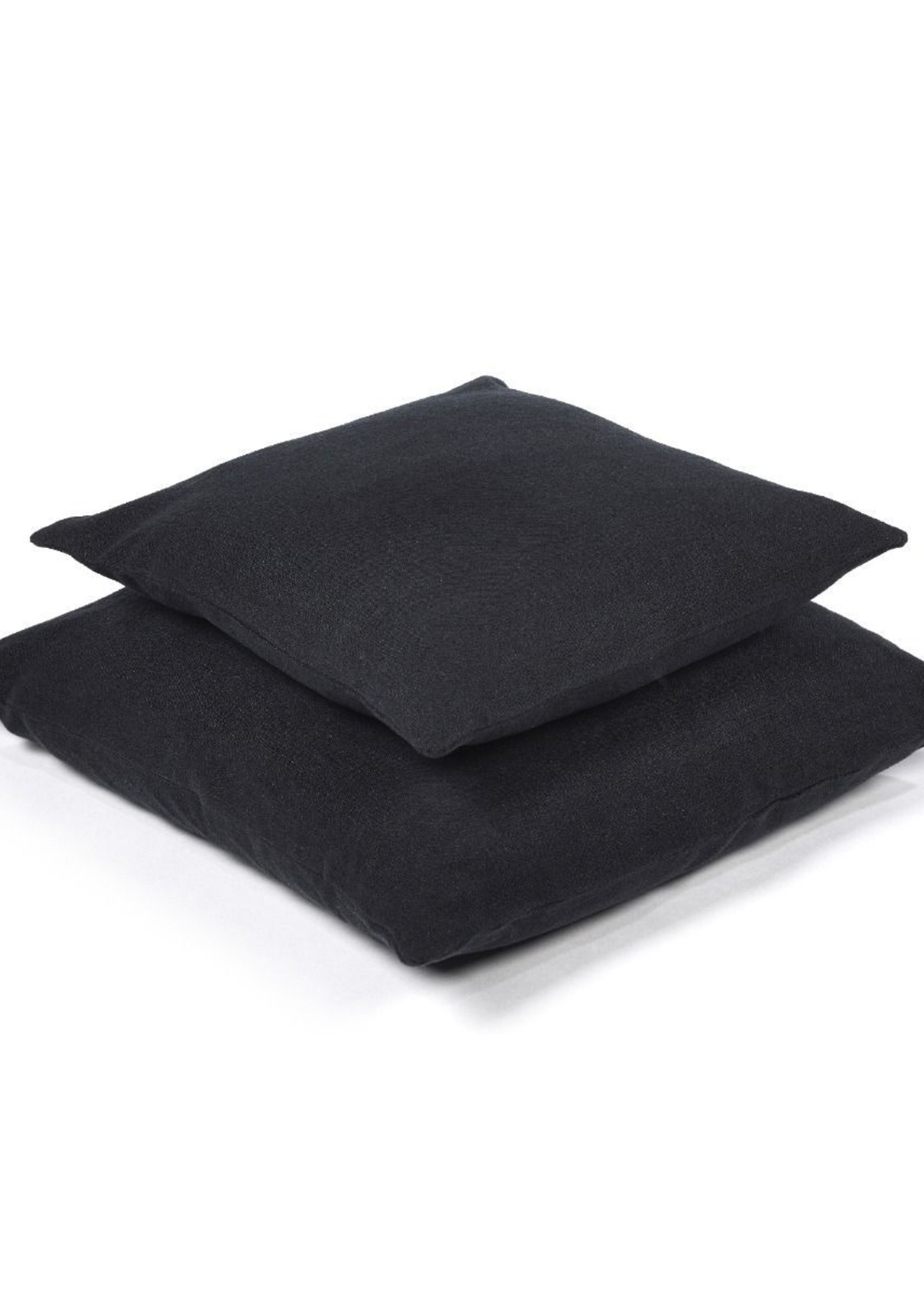 Black Chunky Linen 22 Throw Pillow - Hudson Grace