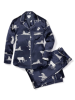 Petite Plume Silk Panther de Nuit Pajama Set