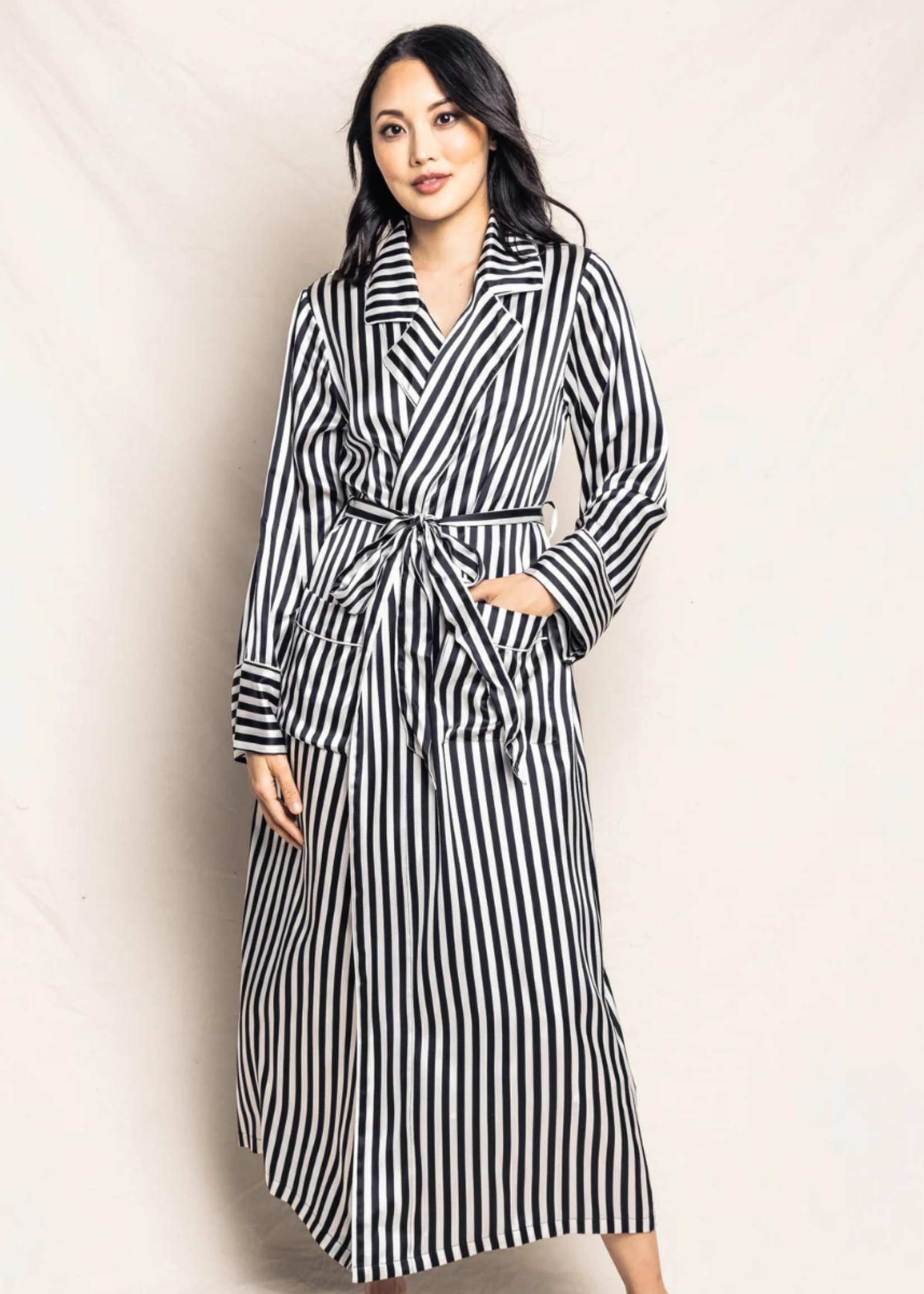 Petite Plume Petite Plume Silk Bengal Stripe Long Robe