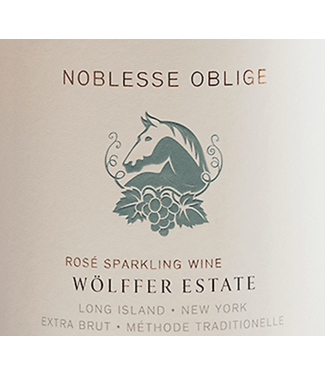 Wölffer Estate Vineyard Extra Brut Noblesse Oblige Rosé Long Island Méthode Traditionelle 2018