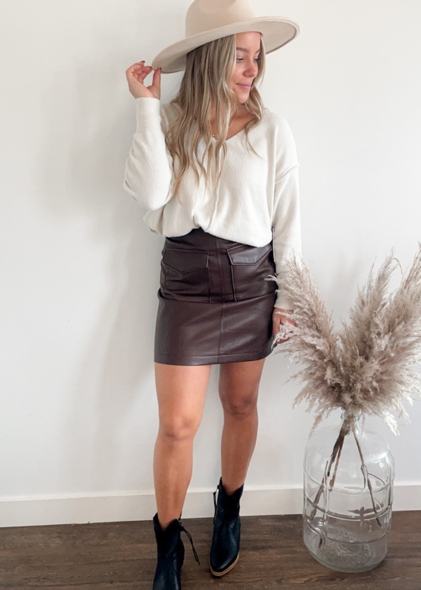 Dex Faux Leather Skirt