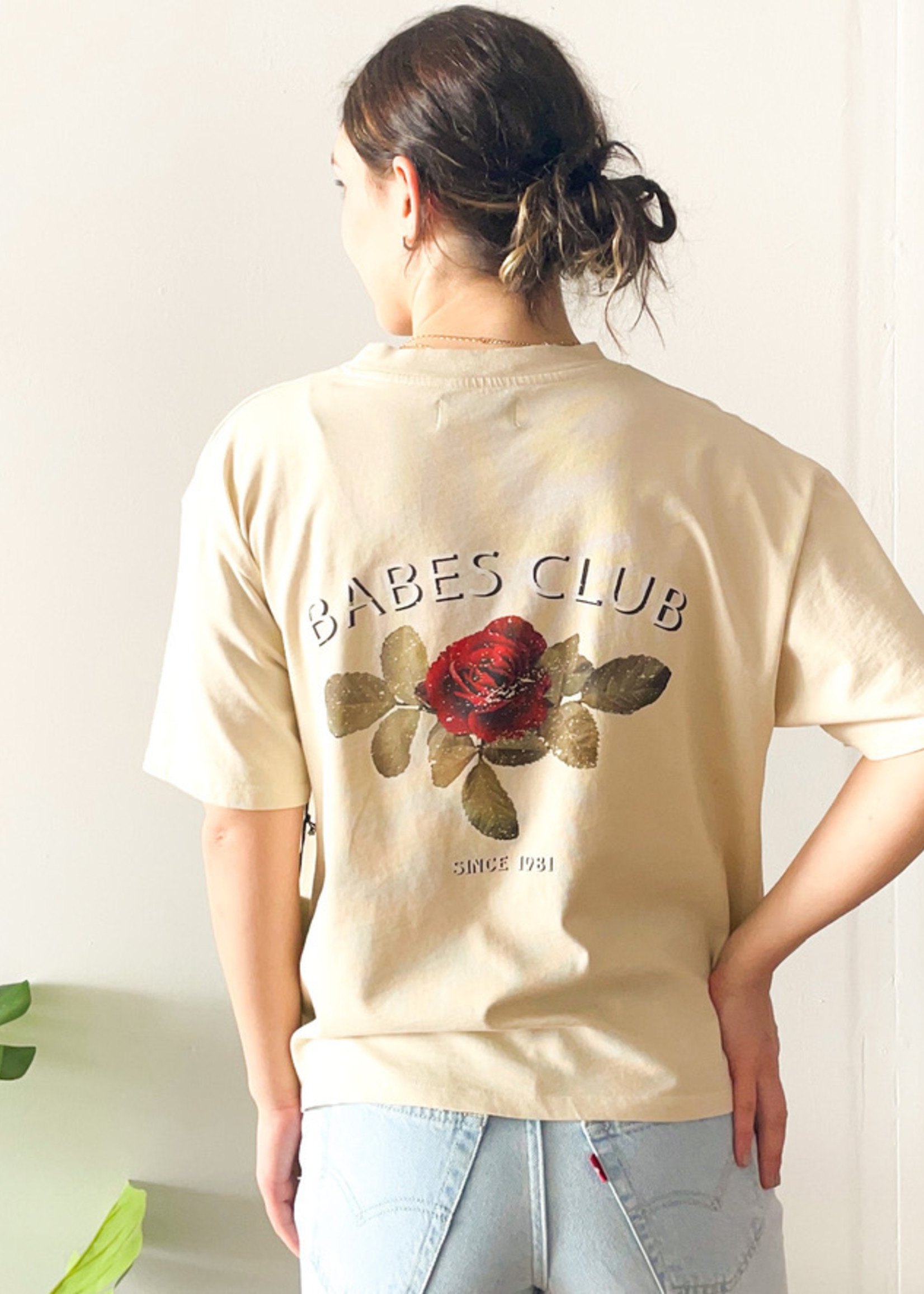 brunette the label boxy rose tee