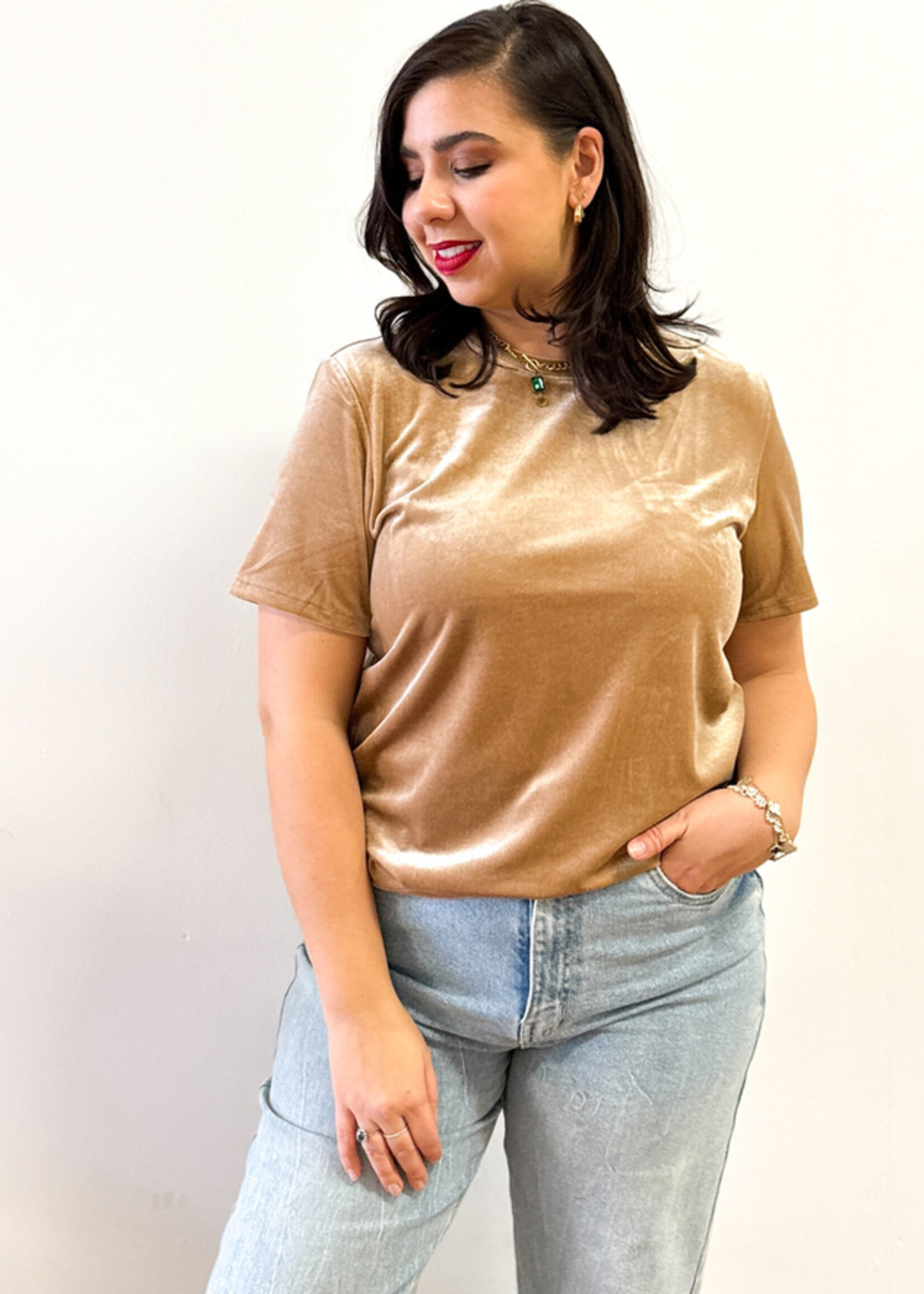 Z Supply Simone Velvet Top in Everglade