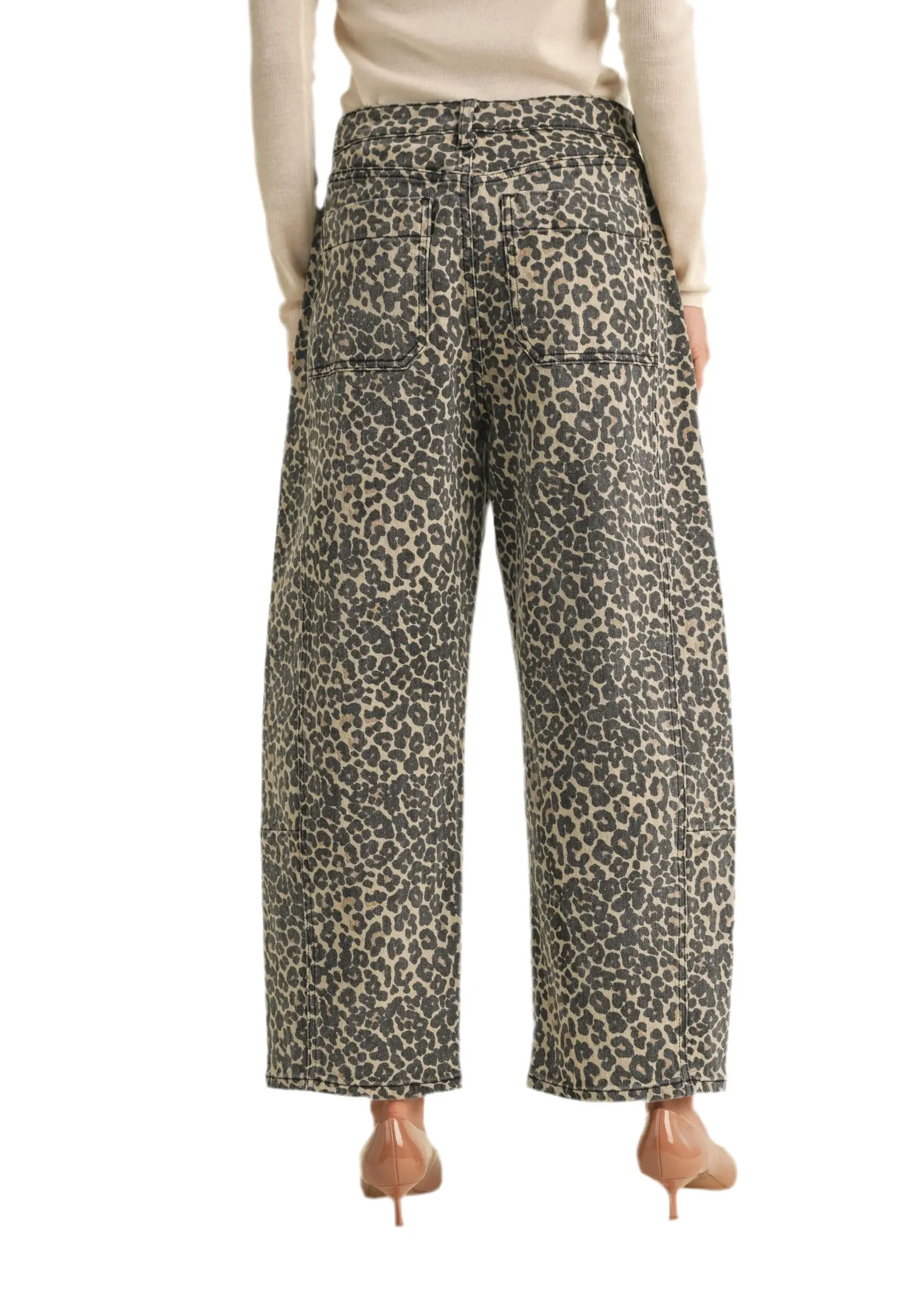 Miou Muse Barrel Leopard Jeans