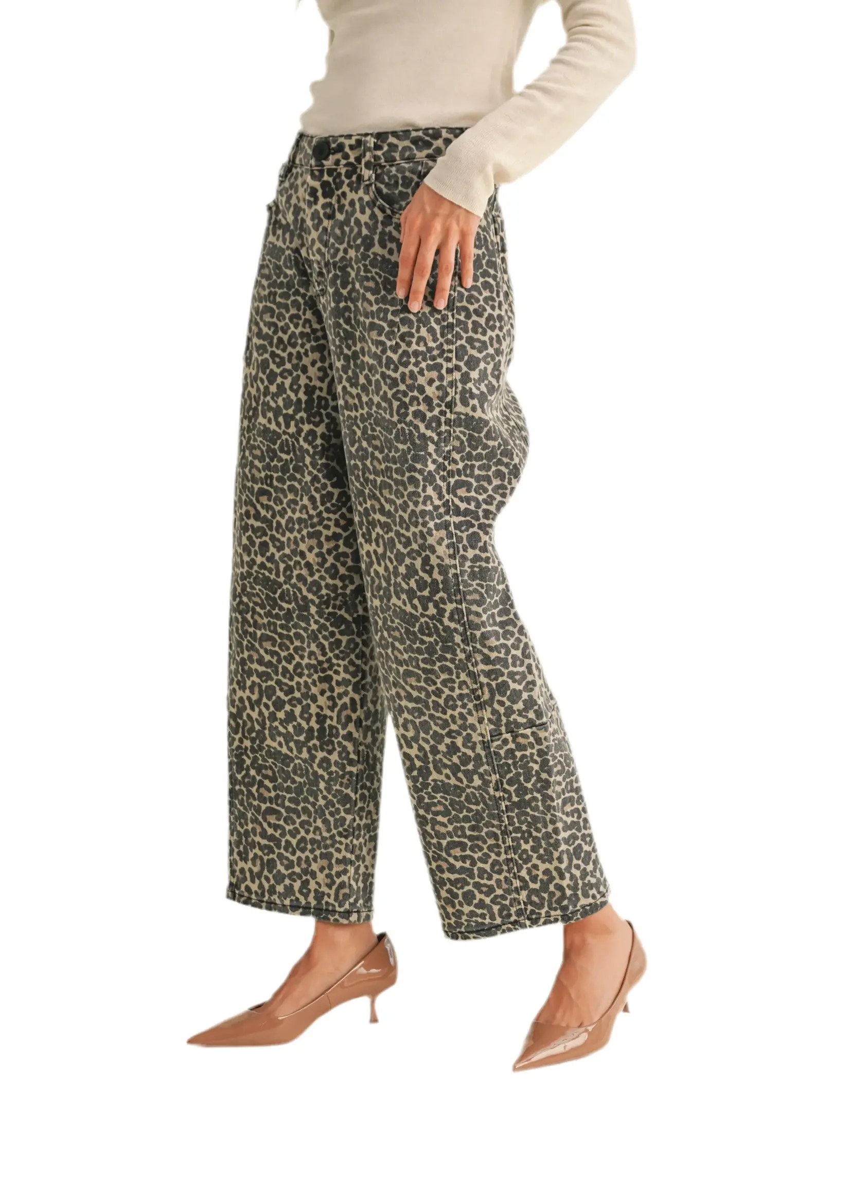 Miou Muse Barrel Leopard Jeans