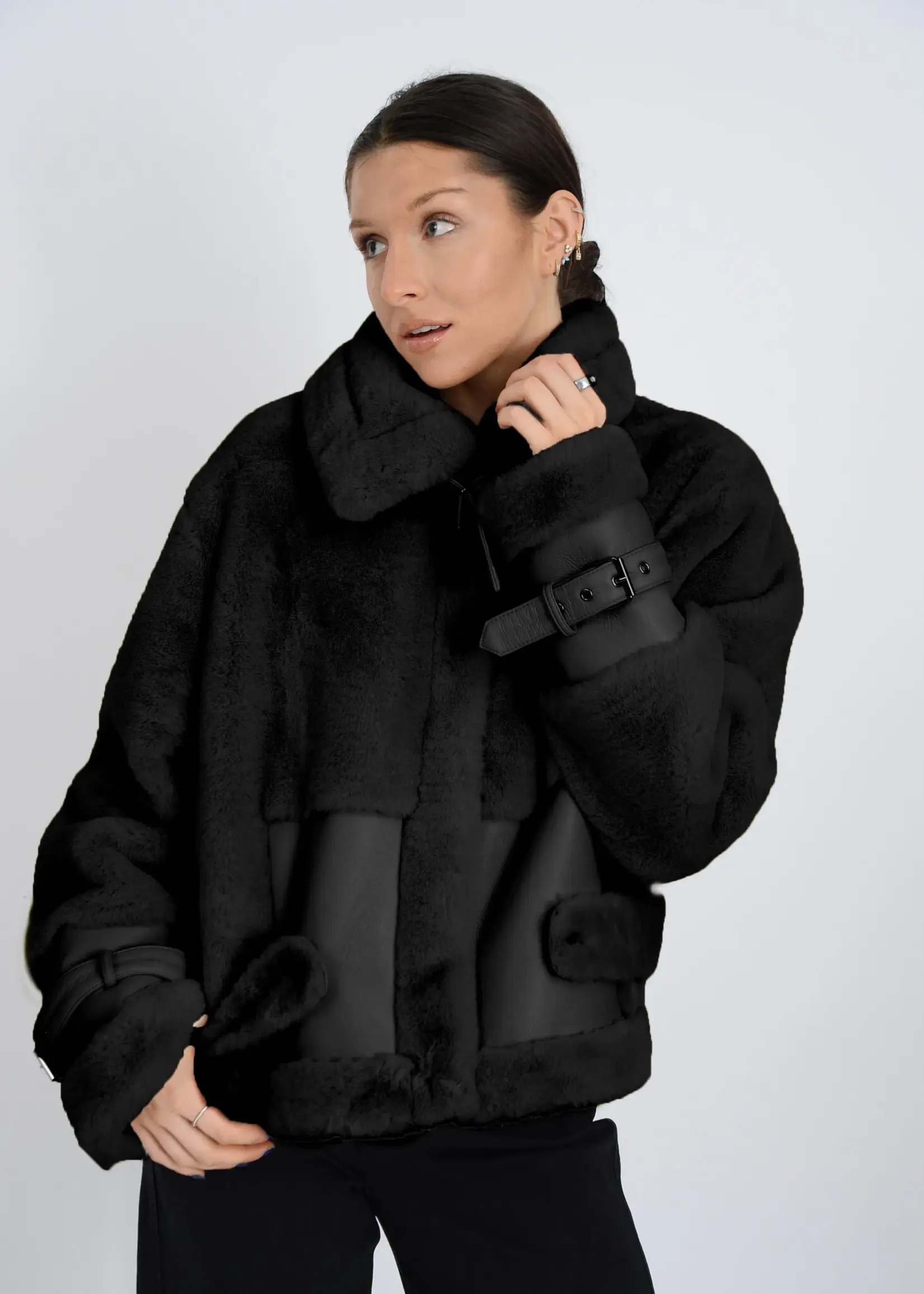 RD STYLE Mink Faux Leather Jacket