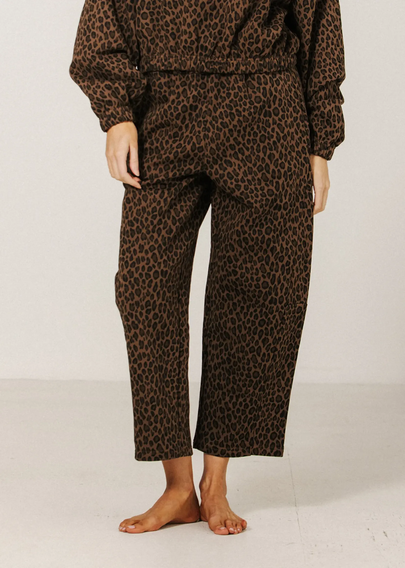 brunette the label leopard barrel pants