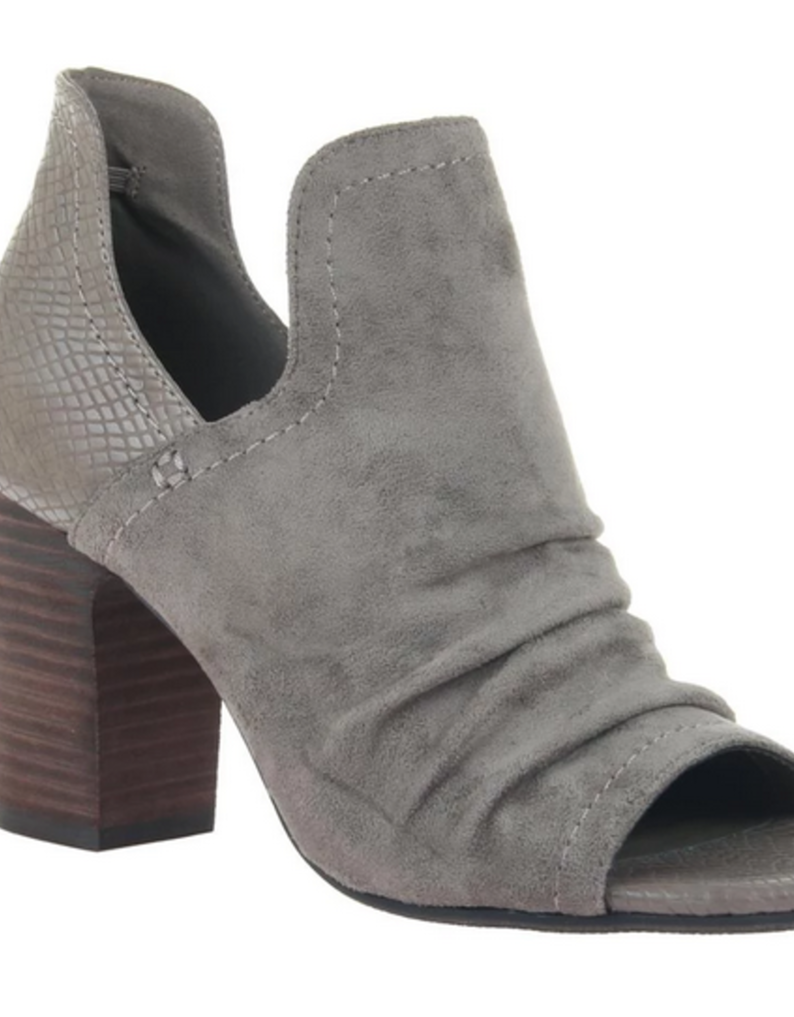 gray peep toe booties