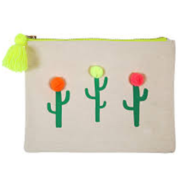 Pom Pom Cactus Large Canvas Pouch