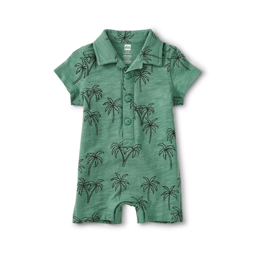 collared romper baby boy