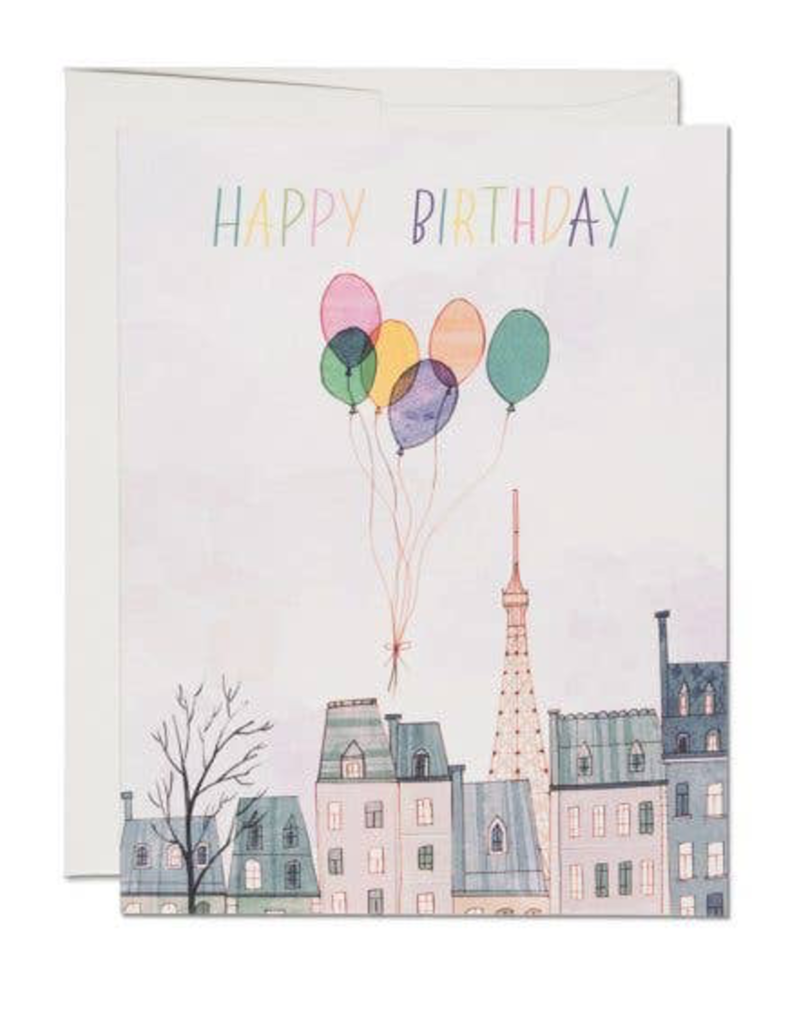 Paris Balloons Birthday Card