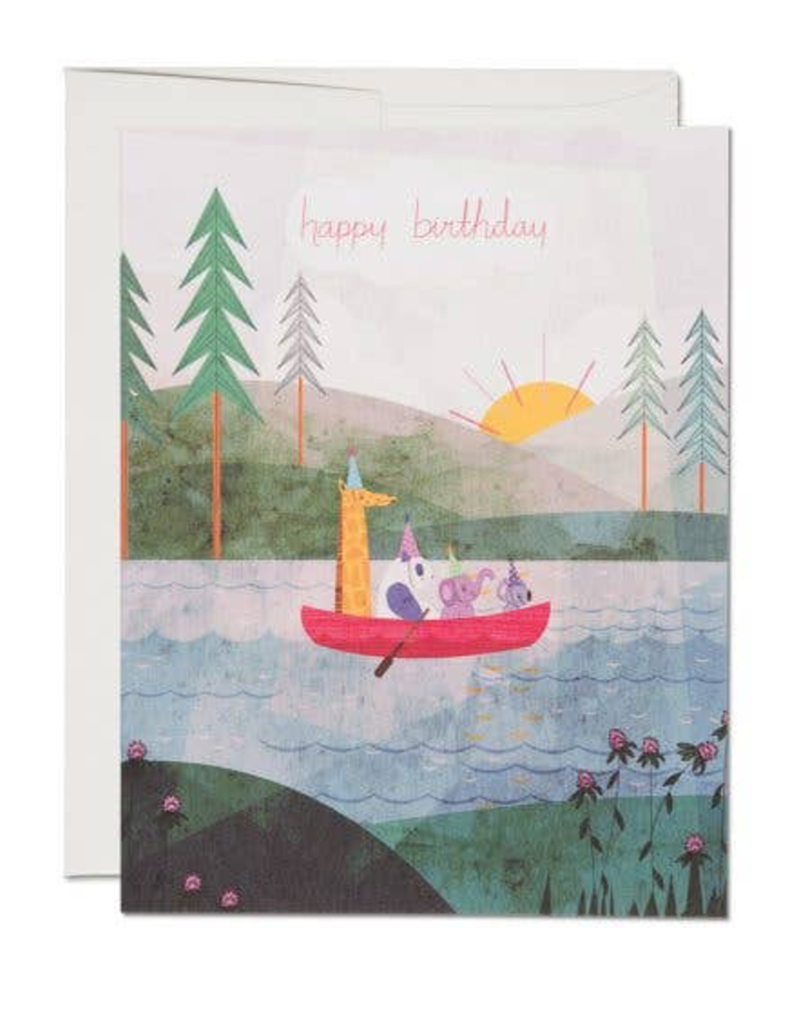 Four Canoe Birthday Card