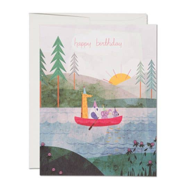 Four Canoe Birthday Card