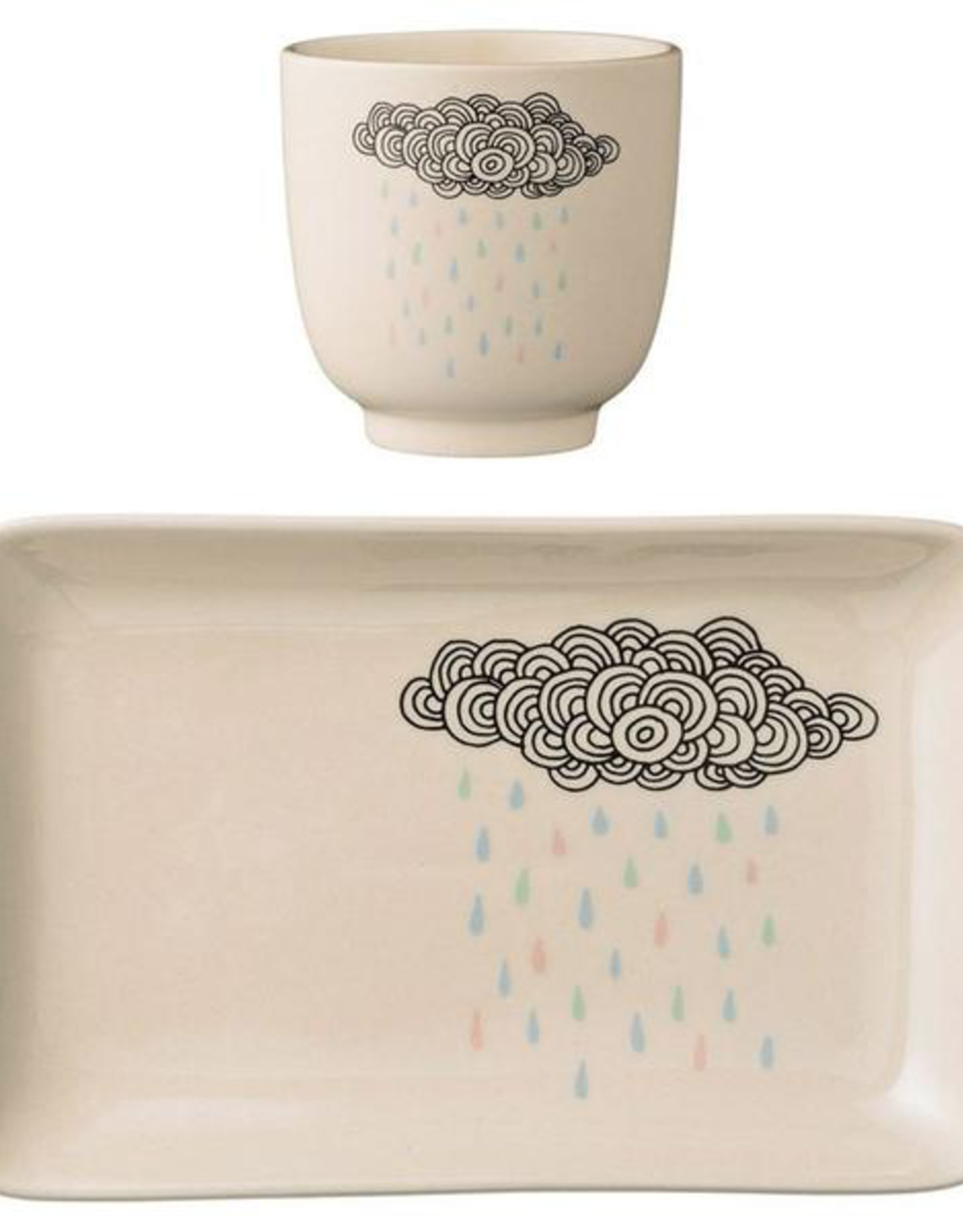 Rain Cloud Ceramic Cup and Plate Set