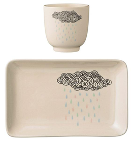 Rain Cloud Ceramic Cup and Plate Set