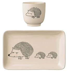 Hedgehog Ceramic Cup and Plate Set