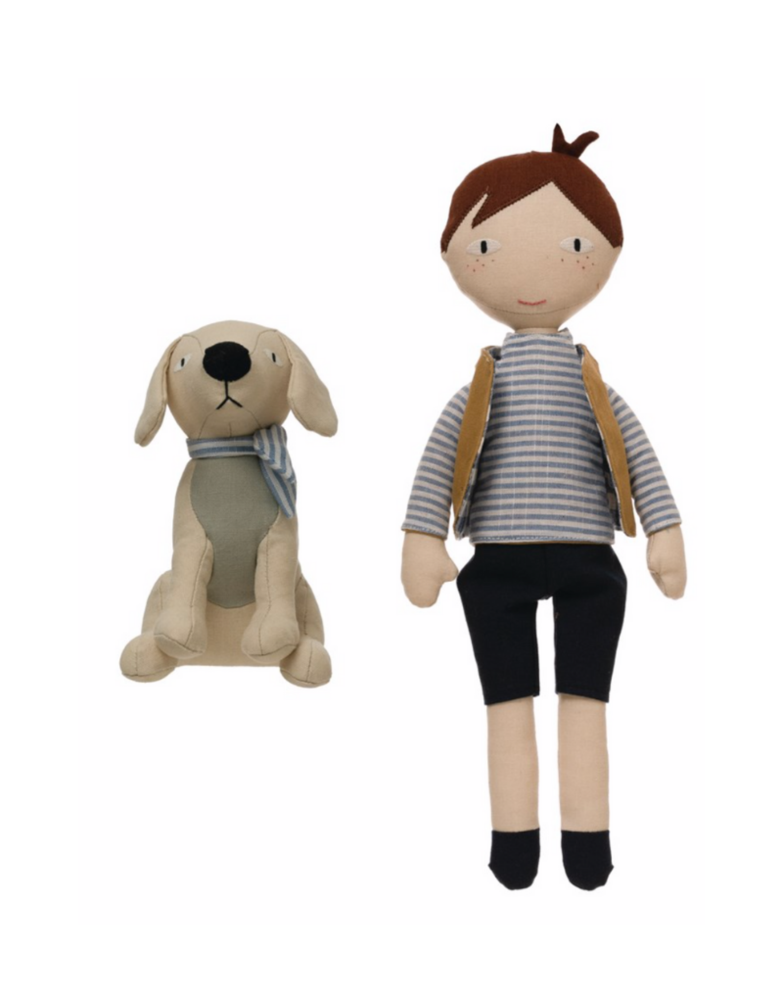 Boy & Dog Plush Set