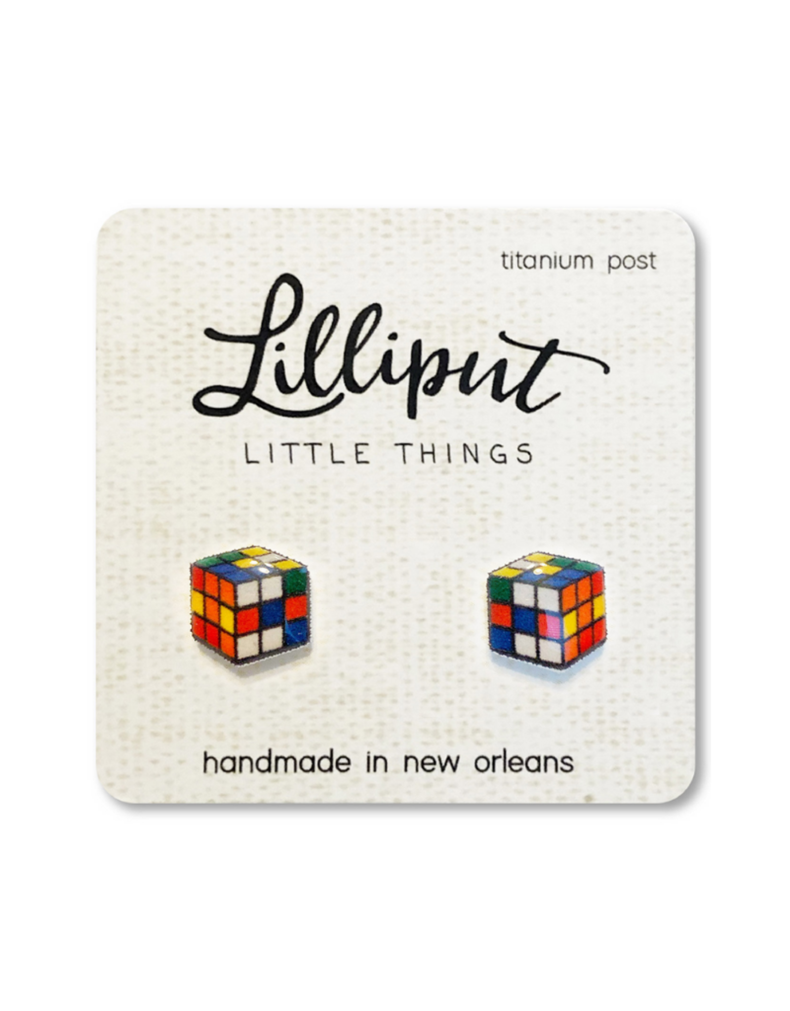 Retro Puzzle Cube Earrings