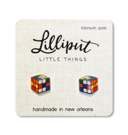 Retro Puzzle Cube Earrings