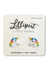 Rainbow Unicorn Earrings - White
