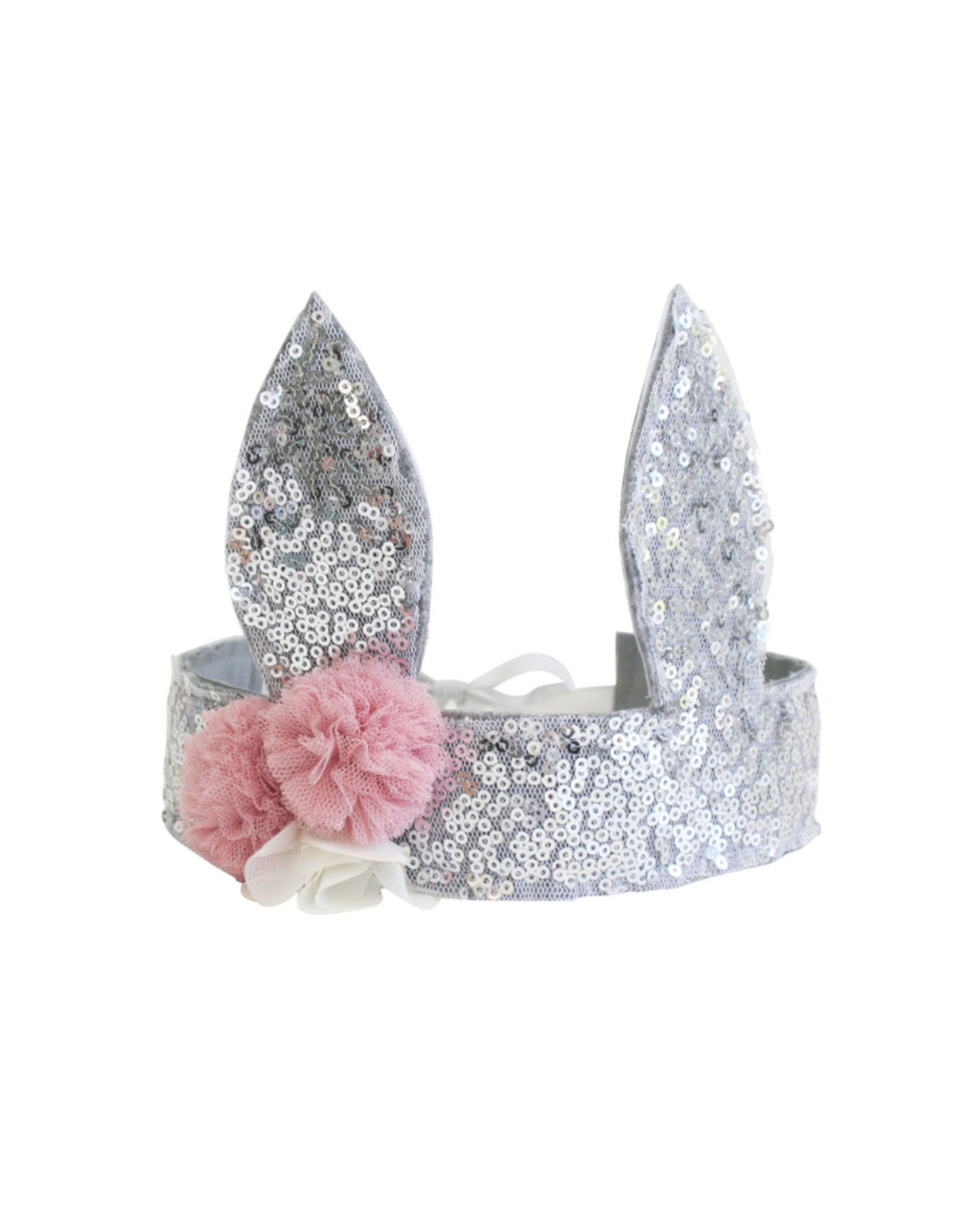 Sequin Bunny Crown Silver