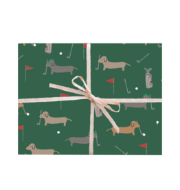 Dachshunds Golfing Gift Wrap