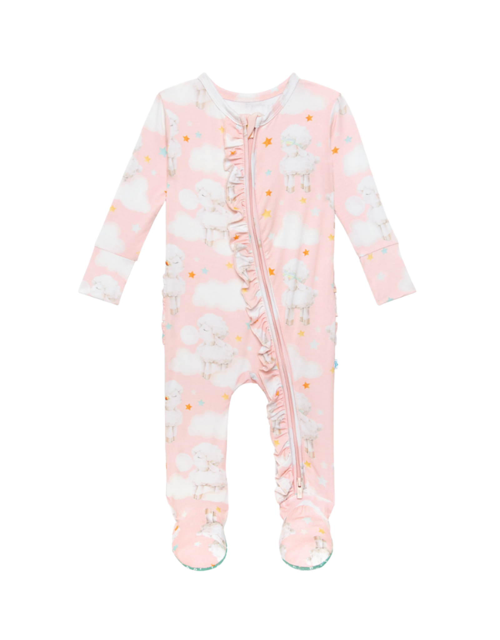 Mary Ruffled Footie Zippered One Piece Sugarcup Trading Mary Ruffled Footie Zippered One Piece Sugarcup Trading