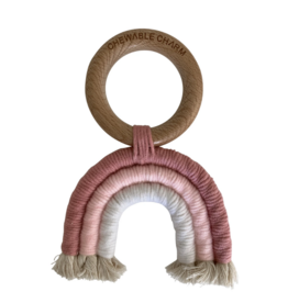 Rainbow Macrame Teether - Rose + Blush