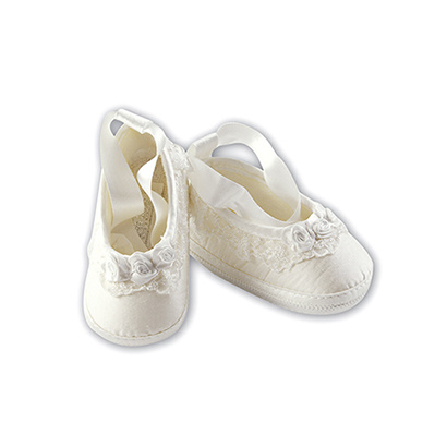 Sarah Louise Rosette Crib Shoe