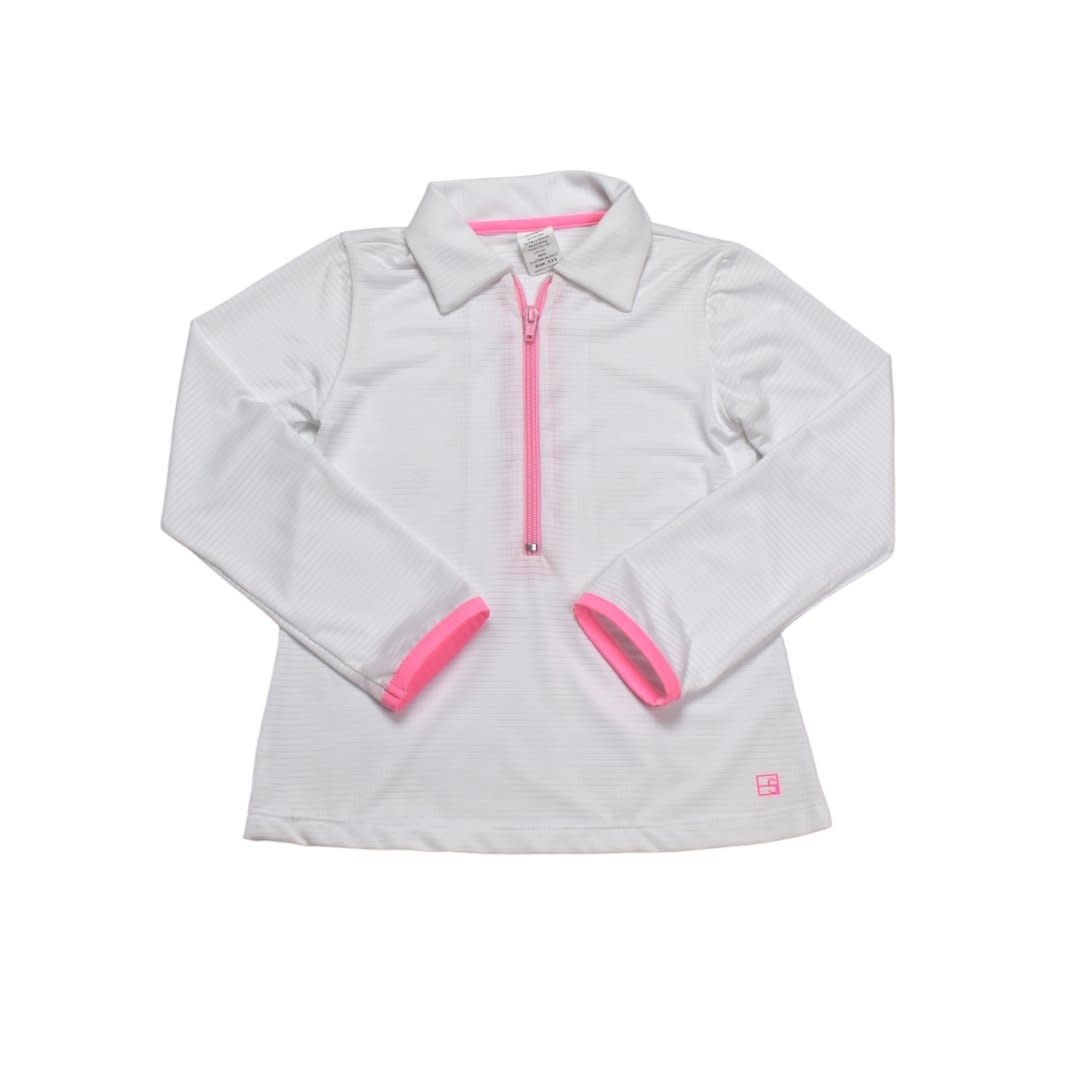 Set Athleisure White/Pink Heather Half Zip Pullover