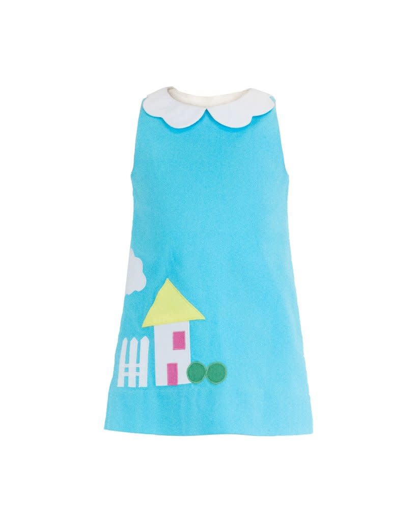 Florence Eiseman Turquoise Dress w House Florence Eiseman Turquoise Dress w House
