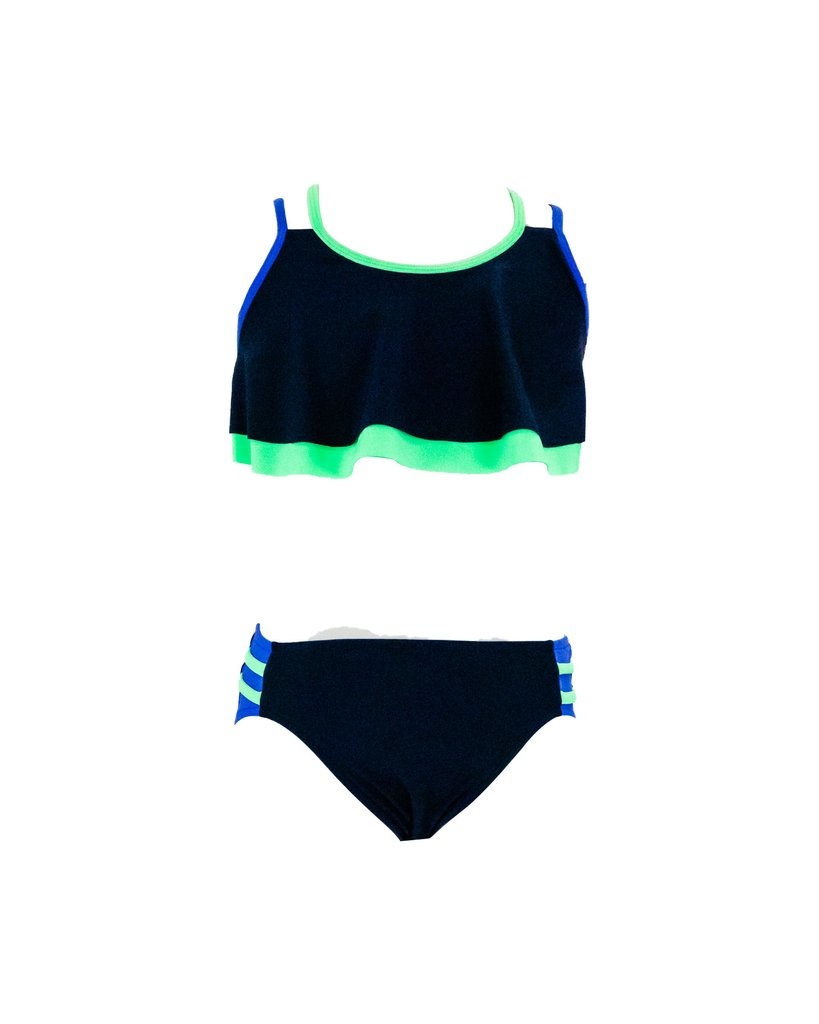 Florence Eiseman Color Block Flutter Bikini