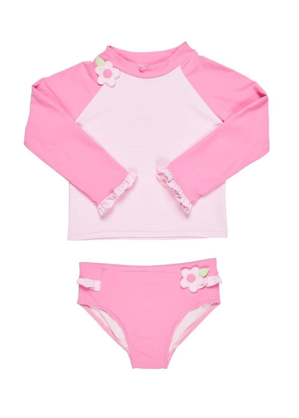 Florence Eiseman Pink Stripe Rash Guard Suit