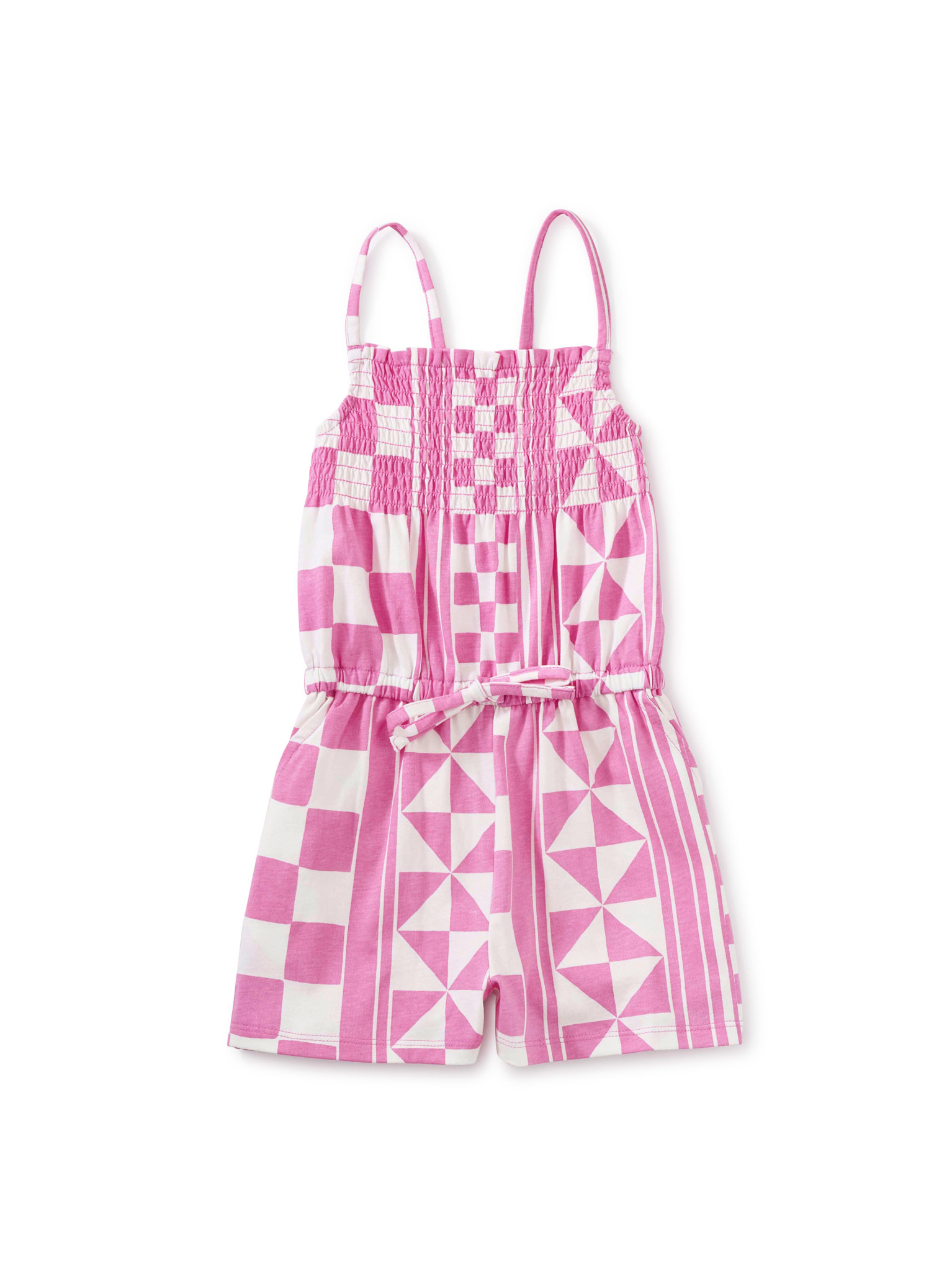Tea Collection Mosaic Cobblestone Smocked Romper