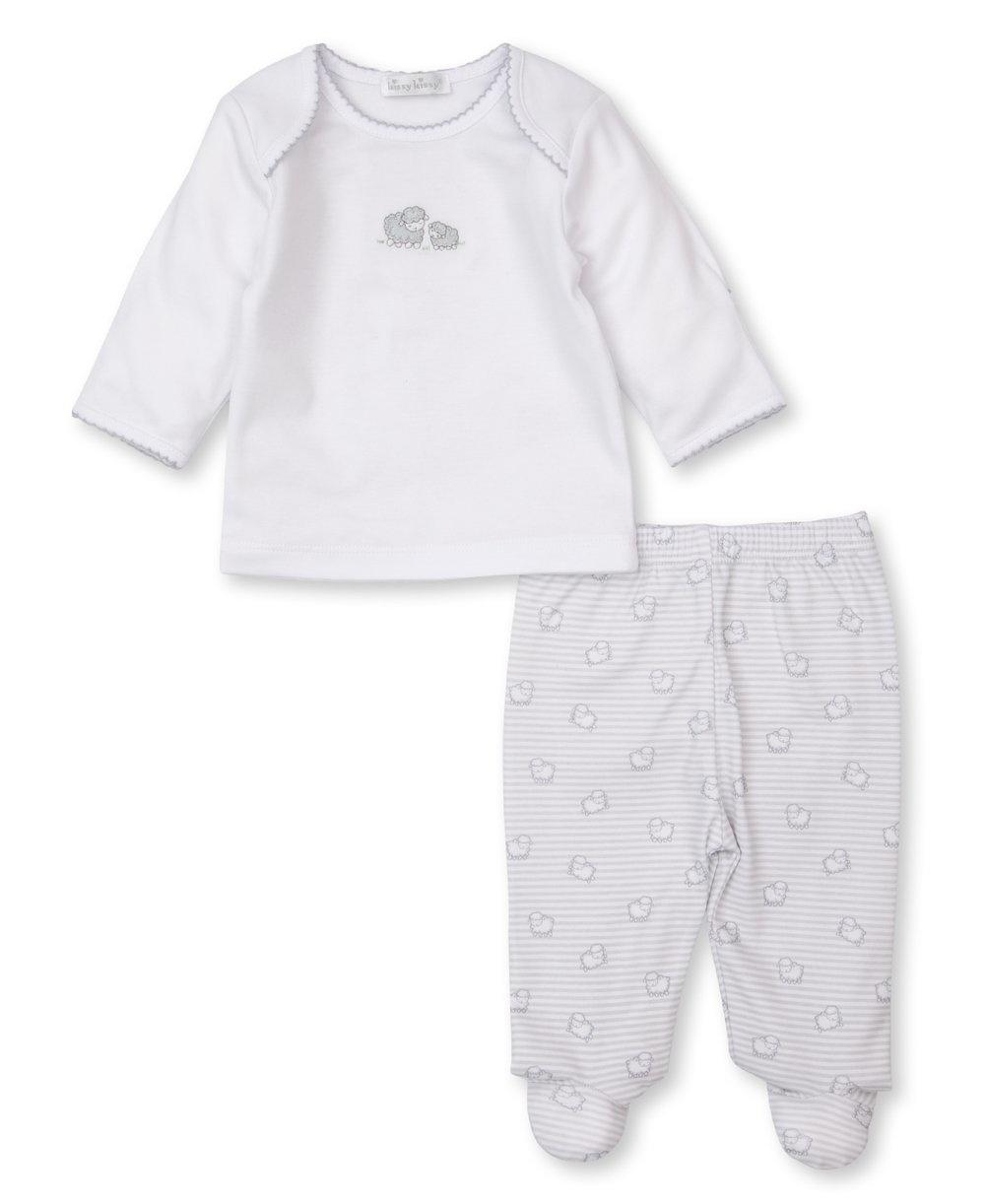 Kissy Kissy Sheep Scramble Footed Pant Set