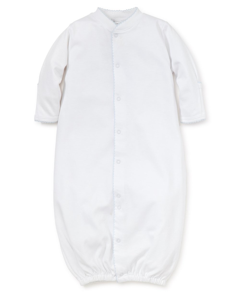 Kissy Kissy White Gown with Trim Blue Preemie