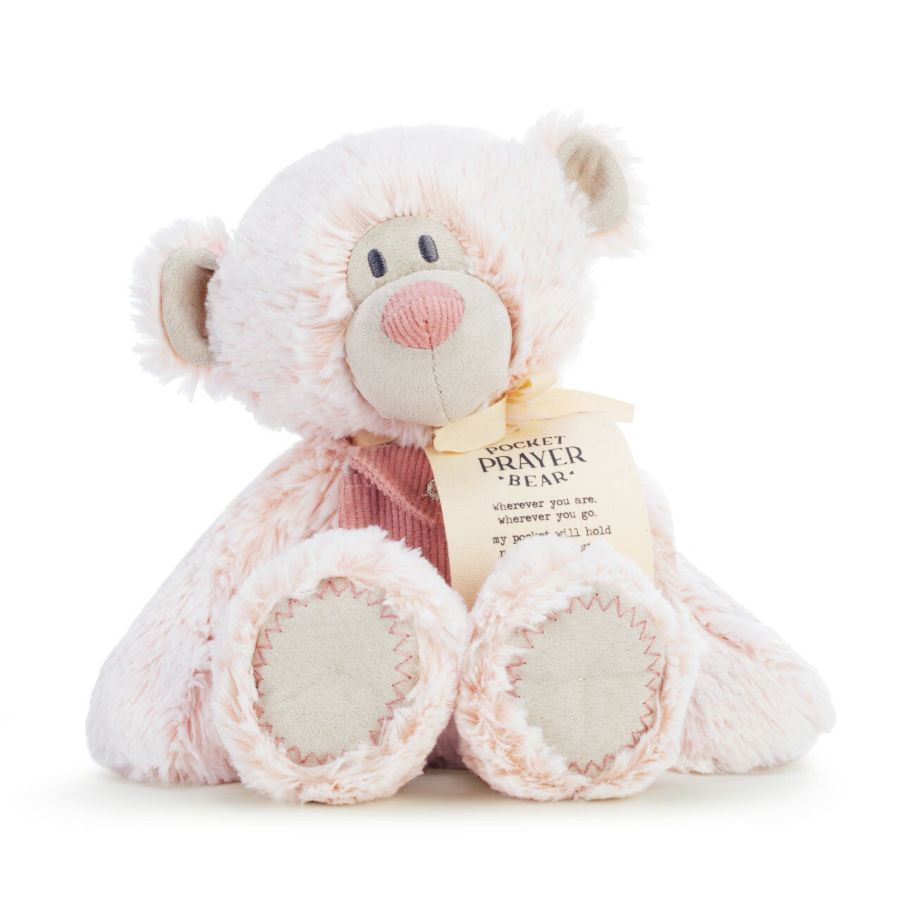 demdaco 16" Pink Pocket Prayer Bear