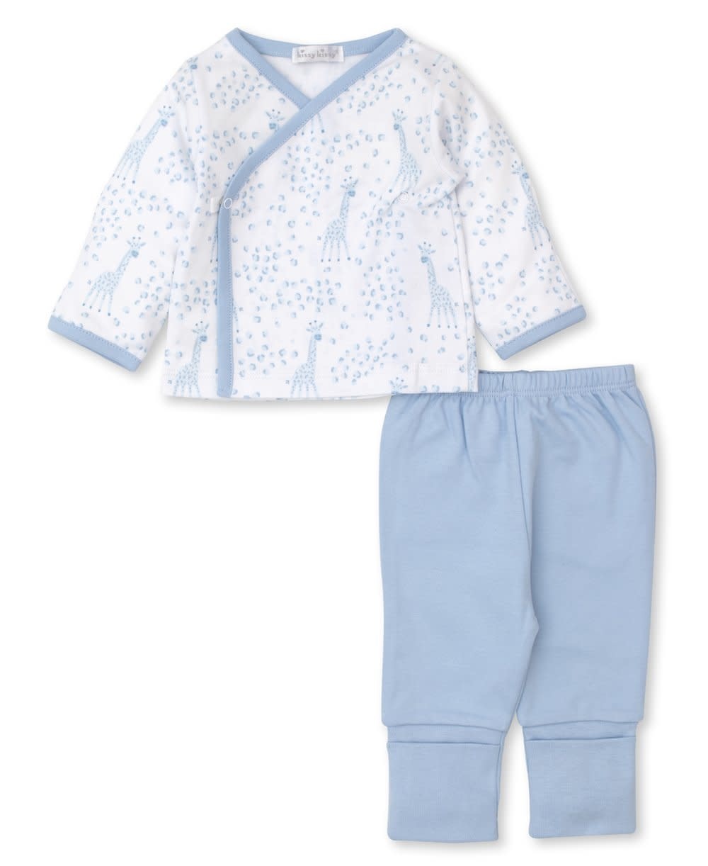 Kissy Kissy Blue Speckled Giraffes Pant Set Kissy Kissy Blue Speckled Giraffes Pant Set
