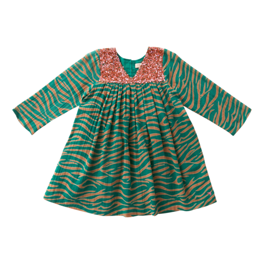 Pink Chicken Green Zebra Courtney Dress Pink Chicken Green Zebra Courtney Dress