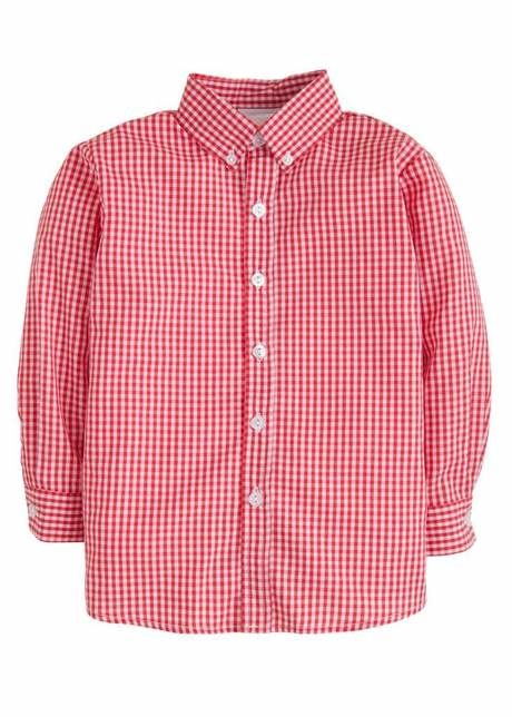 Little English Red Gingham Button Down