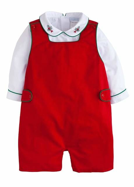 Little English Holly Button Tab John John Set