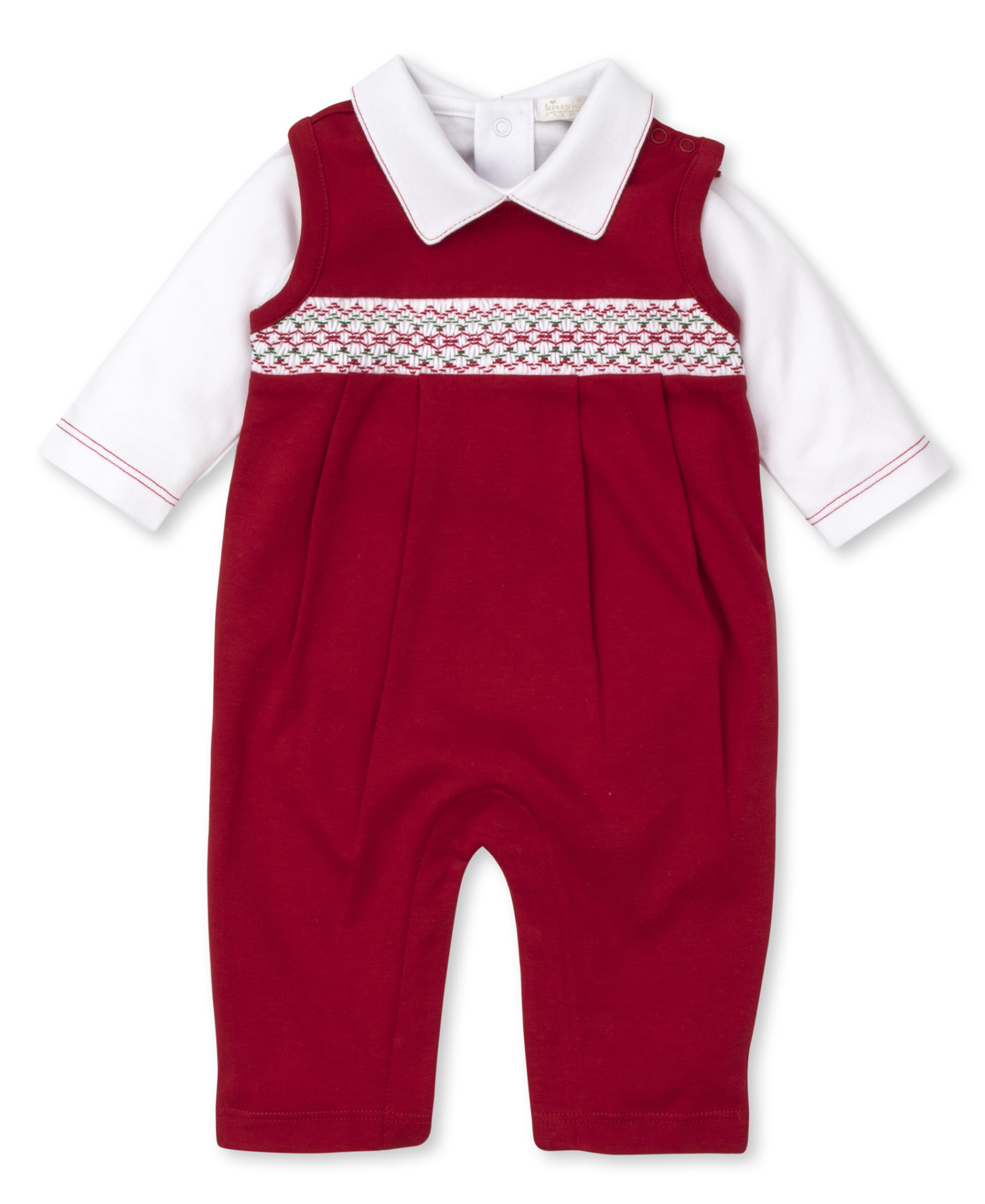 Kissy Kissy Holiday Smocked Overall Set