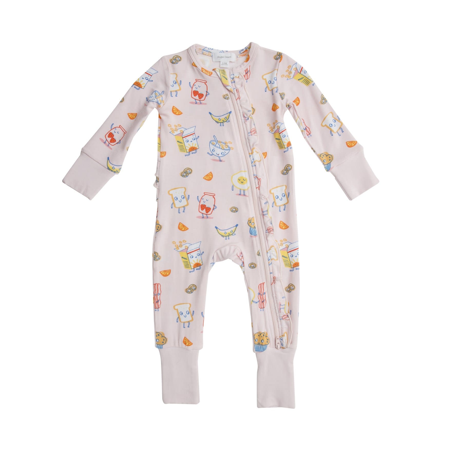 Angel Dear Pink Breakfast Club Zip Romper