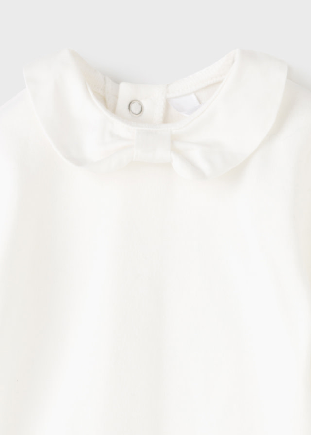 Mayoral Off White Bow Onesie Mayoral Off White Bow Onesie